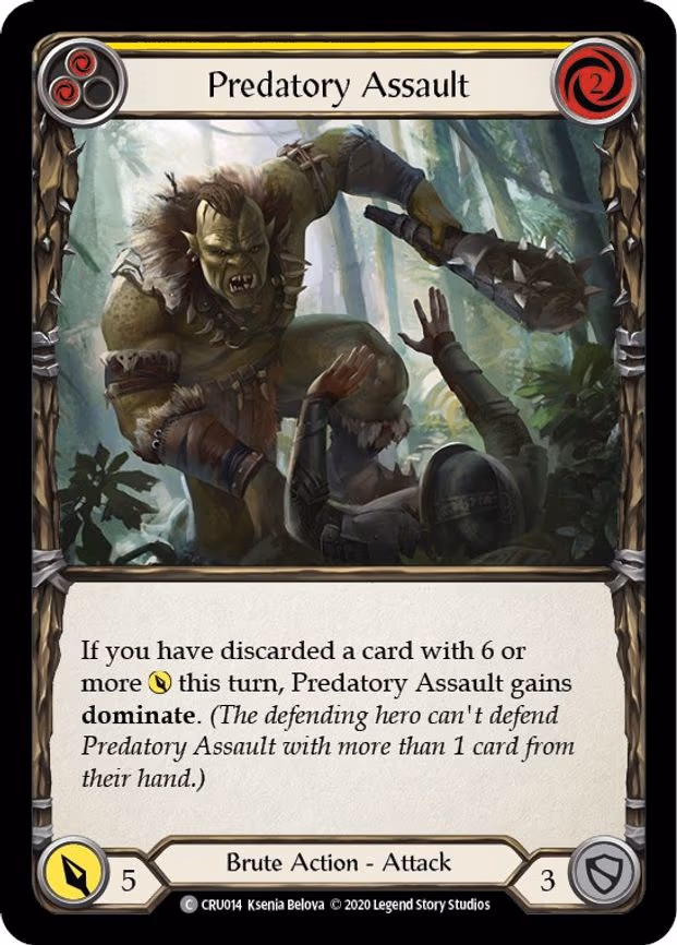 Predatory Assault (Yellow) - Common (CRU014)