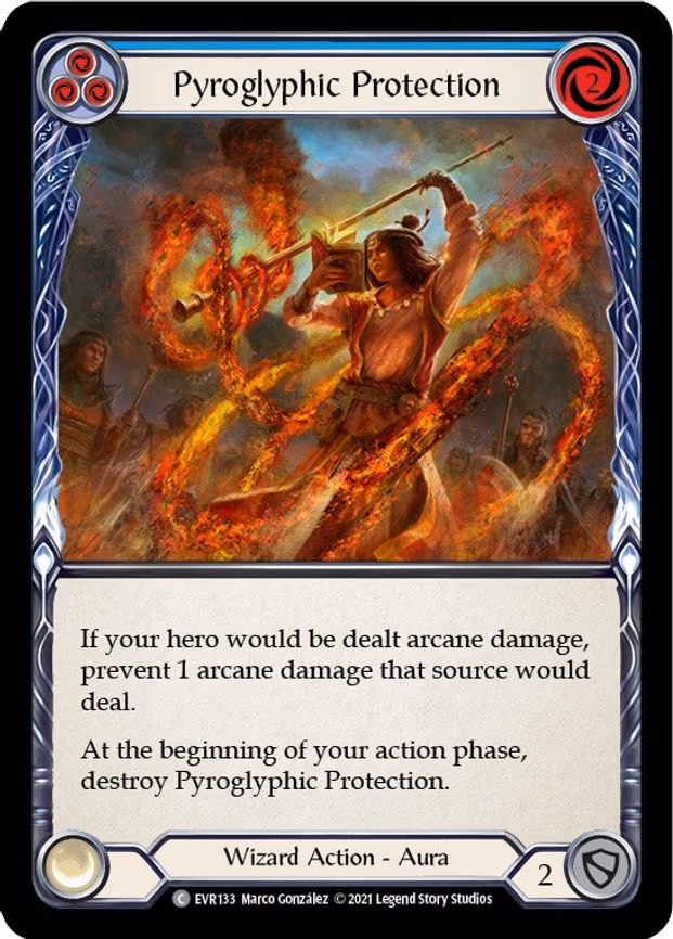 Pyroglyphic Protection (Blue) - Common (EVR133)
