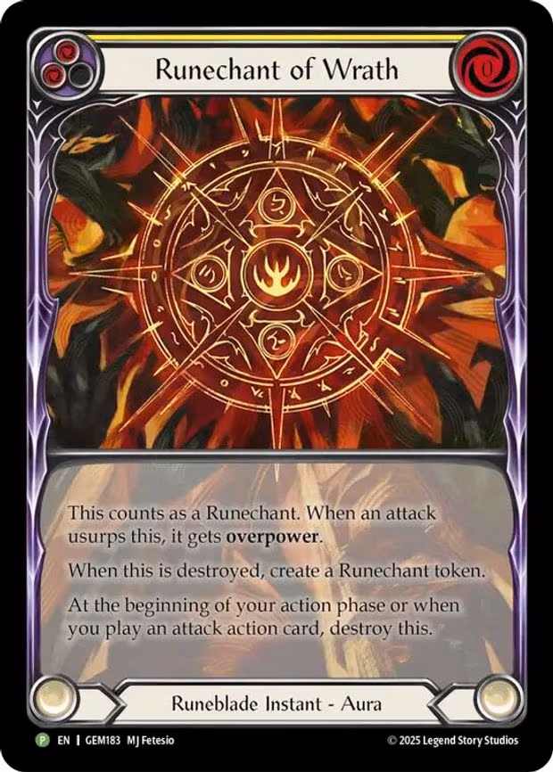 Runechant of Wrath (Yellow) - Promo (GEM183)