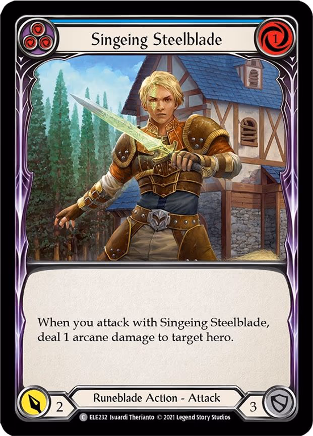 Singeing Steelblade (Blue) - Common (ELE232)