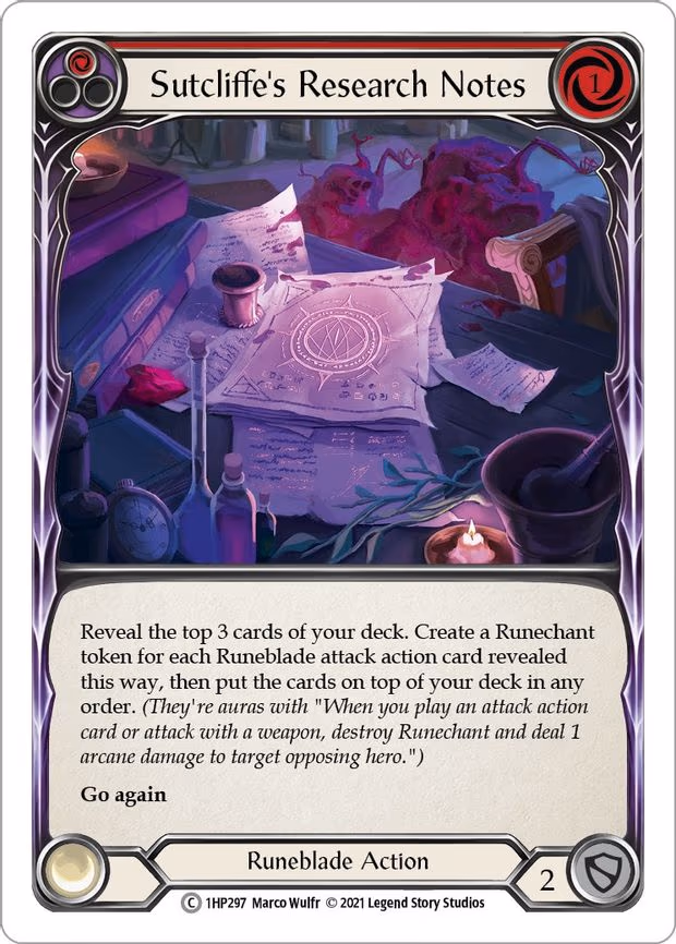Sutcliffe's Research Notes (Red) - Common (1HP297)