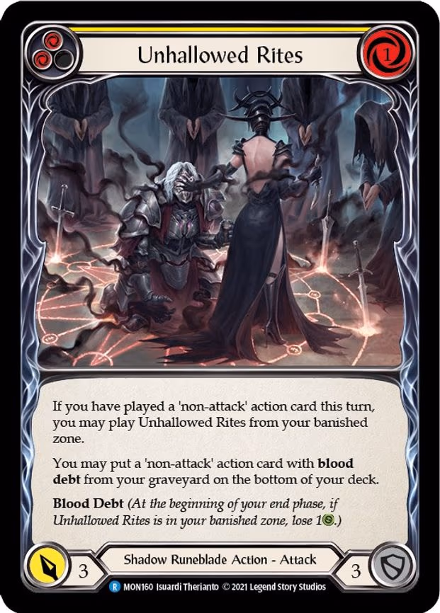Unhallowed Rites (Yellow) - Rare (MON160)