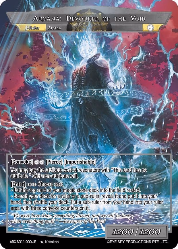 Arcana: Lord Of Time // Arcana: Devourer Of The Void - Ruler Rare (ABC-SD11-000 RR)