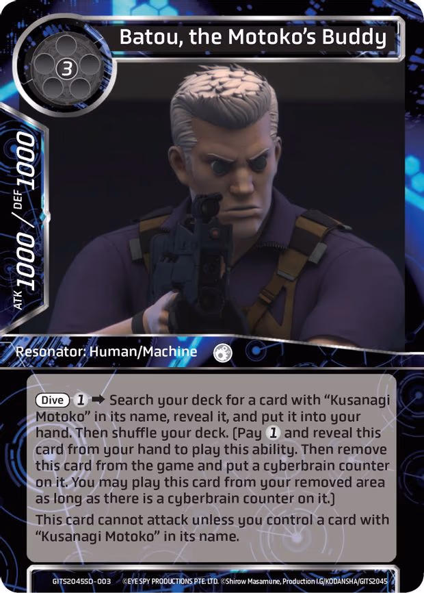 Batou, the Motoko's Buddy