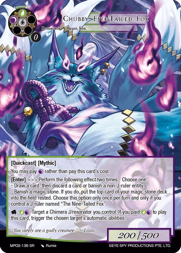 Chubby Five-Tailed Fox - Super Rare (MP02-136 SR)