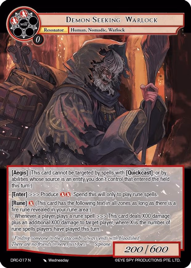 Demon-Seeking Warlock - Normal (DRC-017 N)