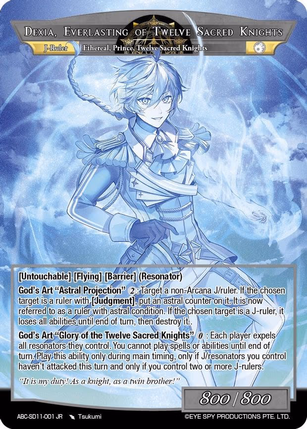 Dexia, The Prince In The XYZ Machine // Dexia, Everlasting Of Twelve Sacred Knights - Ruler Rare (ABC-SD11-001 RR)