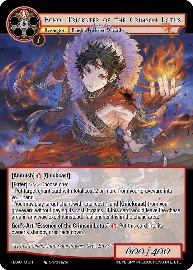 Echo, Trickster of the Crimson Lotus - Super Rare (TEU-013 SR)