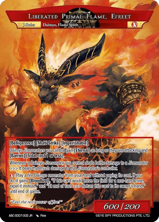 Efreet, Imprisoned Lord Of Flame // Liberated Primal Flame, Efreet - Ruler Rare (ABC-SD07-002 RR)