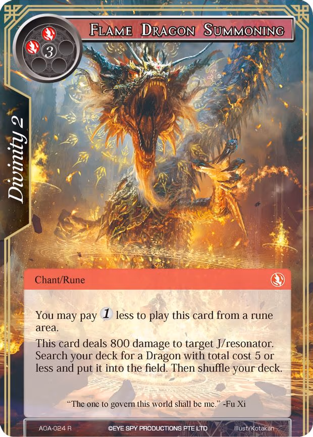 Flame Dragon Summoning - Rare (AOA-024)