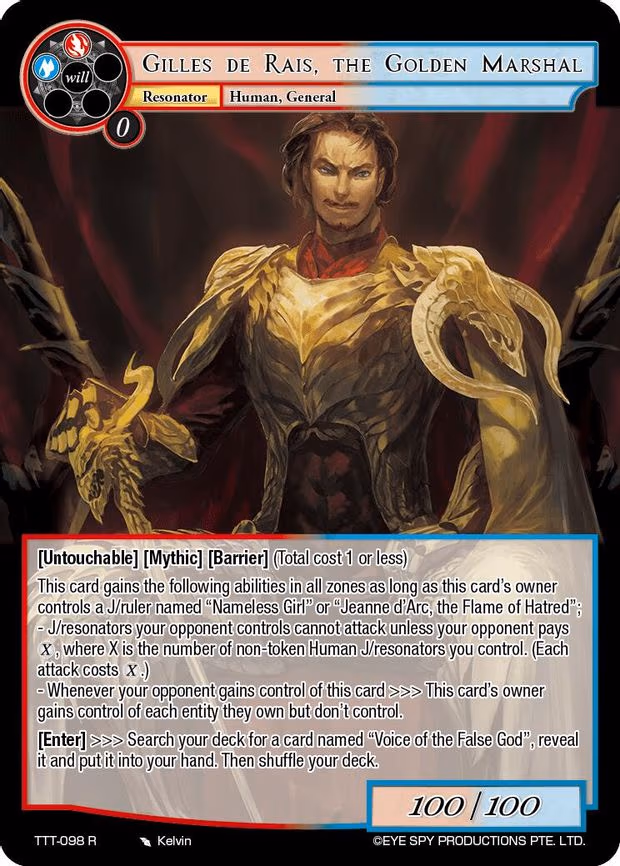 Gilles de Rais, the Golden Marshal - Rare (TTT-098 R)