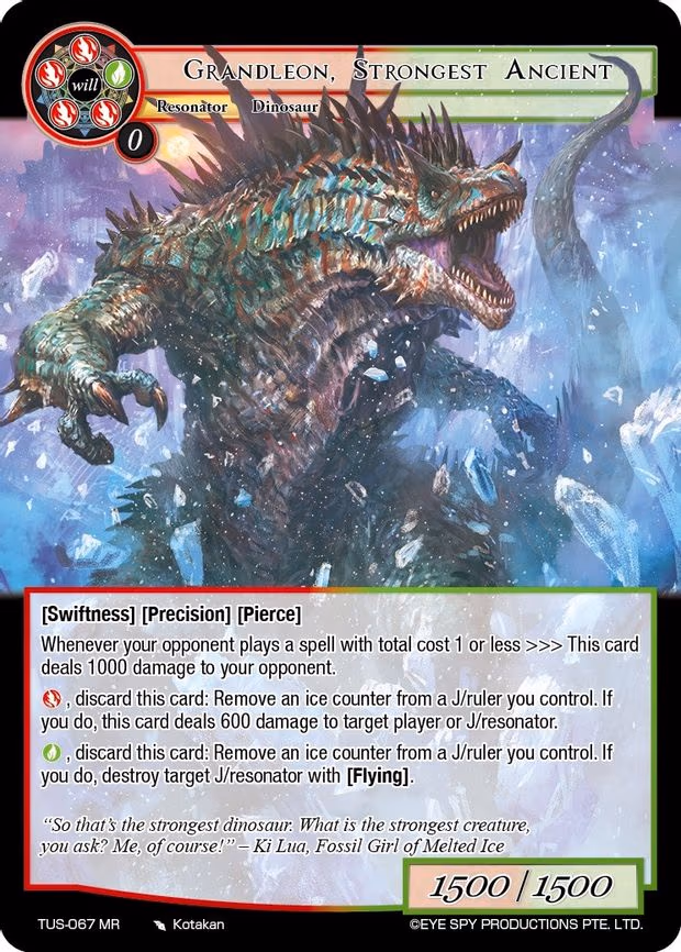 Grandleon, Strongest Ancient - Marvel Rare (TUS-067 MR)