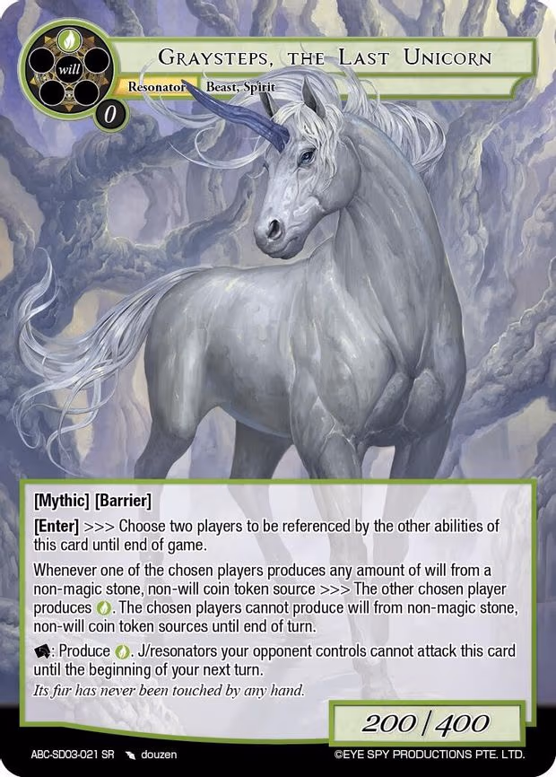 Graysteps, The Last Unicorn - Super Rare (ABC-SD03-021 SR)