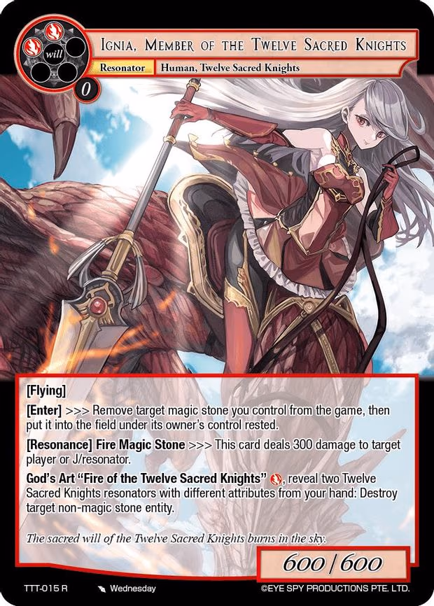 Ignia, Member of the Twelve Sacred Knights - Rare (TTT-015 R)