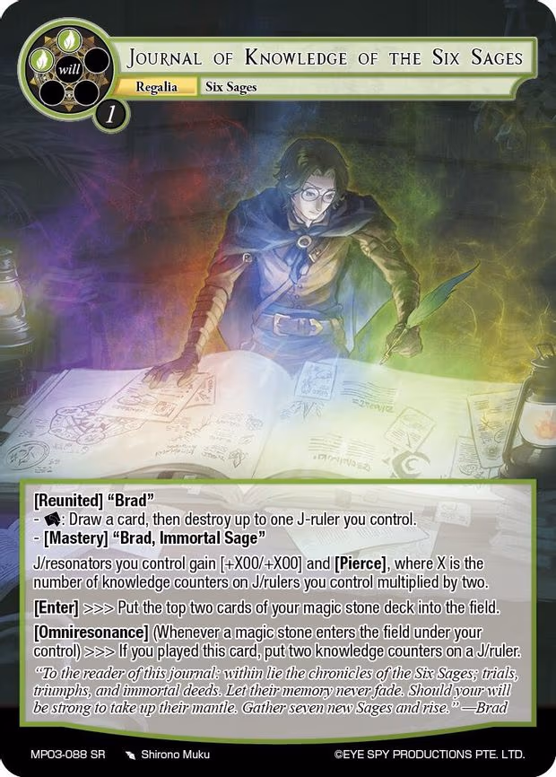 Journal of Knowledge of the Six Sages - Super Rare (MP03-088 SR)