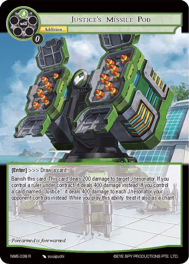 Justice's Missile Pod - Rare (NWE-038 R)