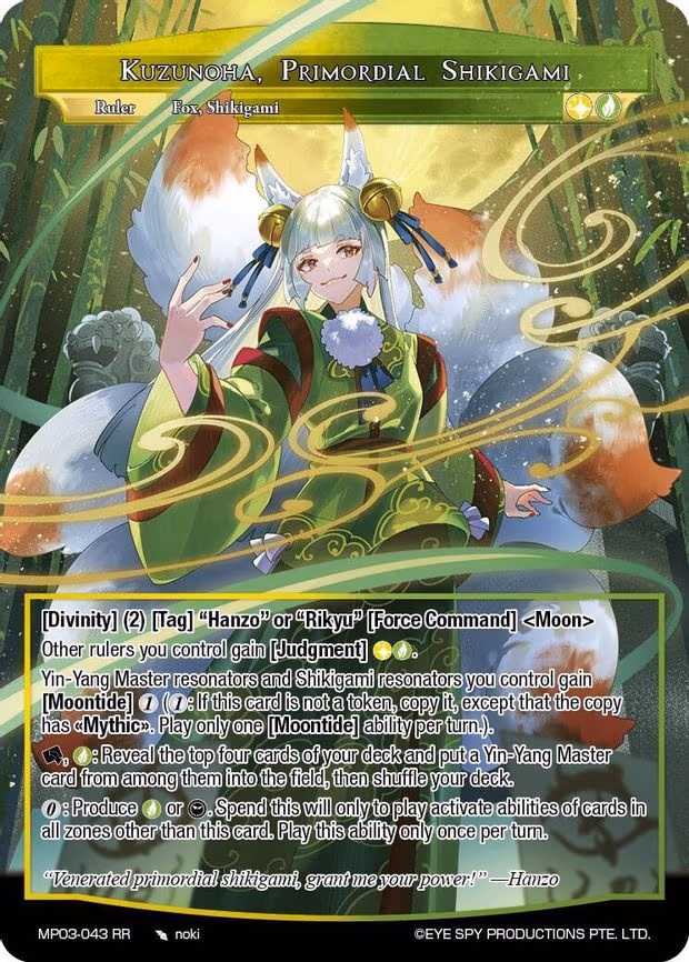 Kuzunoha, Primordial Shikigami - Ruler Rare (MP03-043 RR)