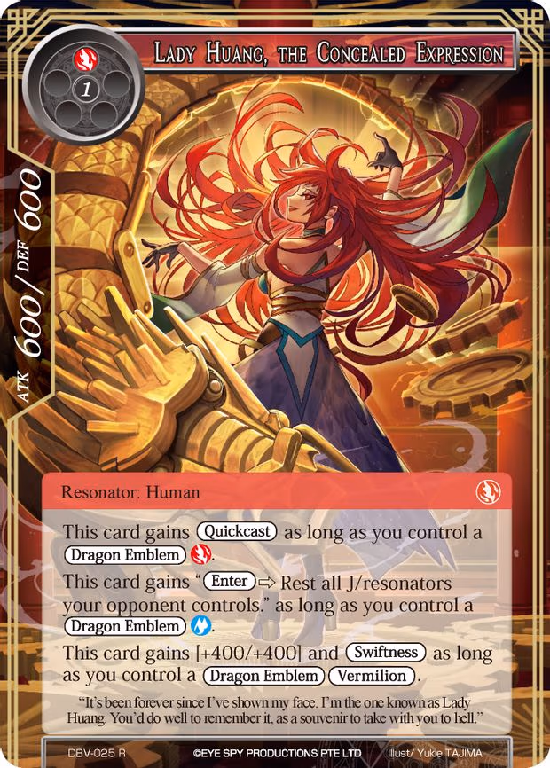Lady Huang, The Concealed Expression - Rare (DBV-025)
