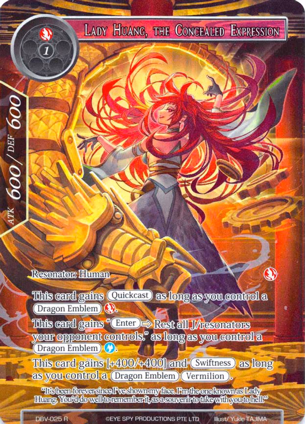 Lady Huang, The Concealed Expression - Rare (DBV-025)