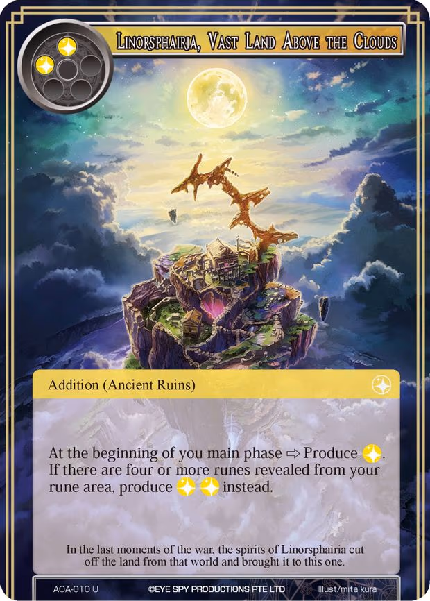 Linorsphairia, Vast Land Above the Clouds - Uncommon (AOA-010)