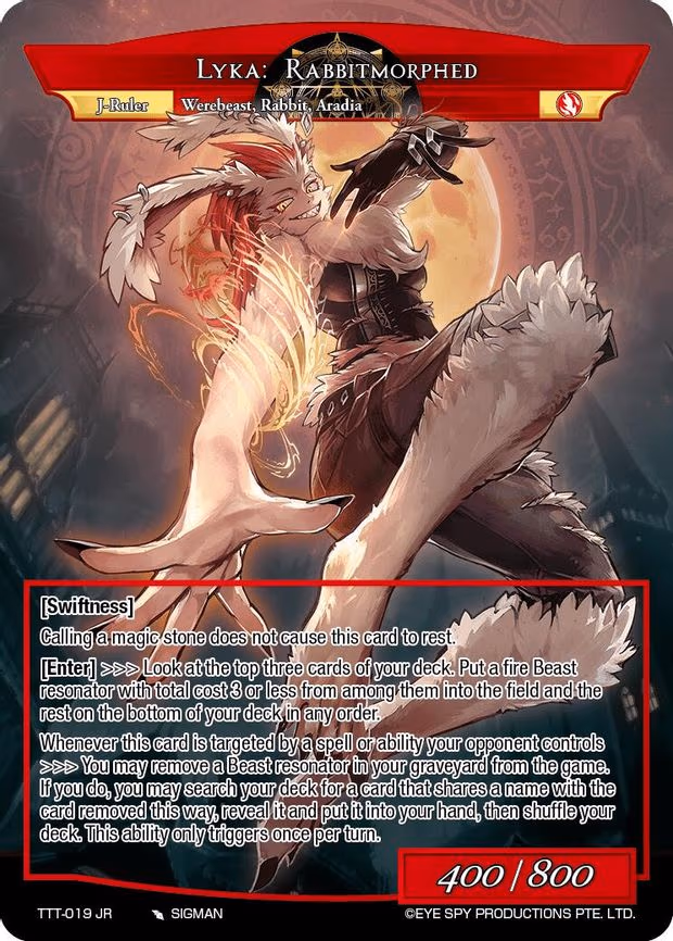 Lyka: Rabbitmorphed - Ruler Rare (TTT-019 JR)