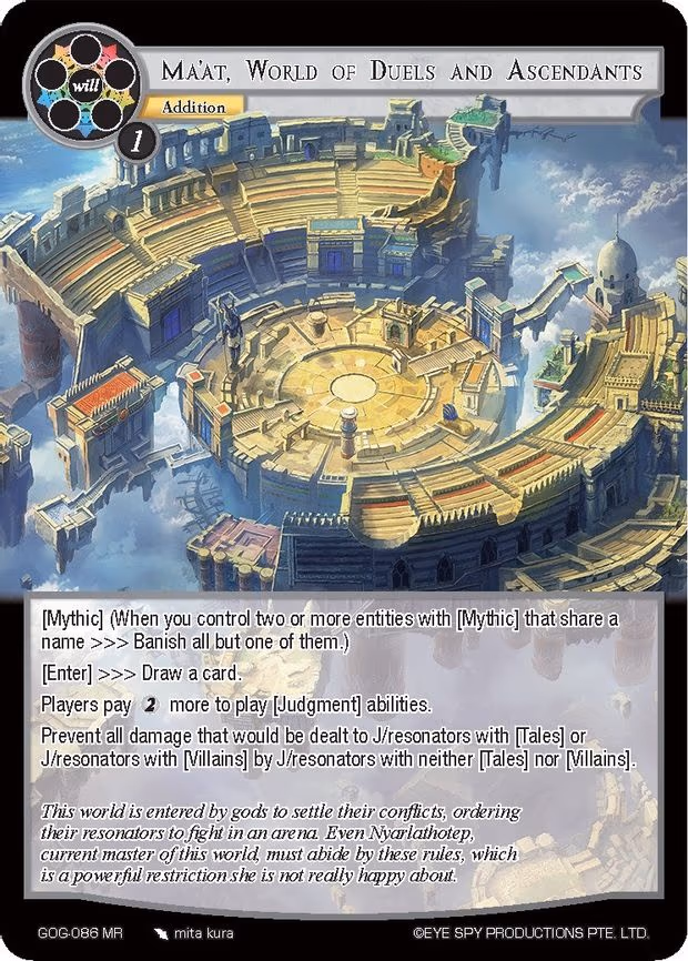 Ma'at, World of Duels and Ascendants - Marvel Rare (GOG-086)