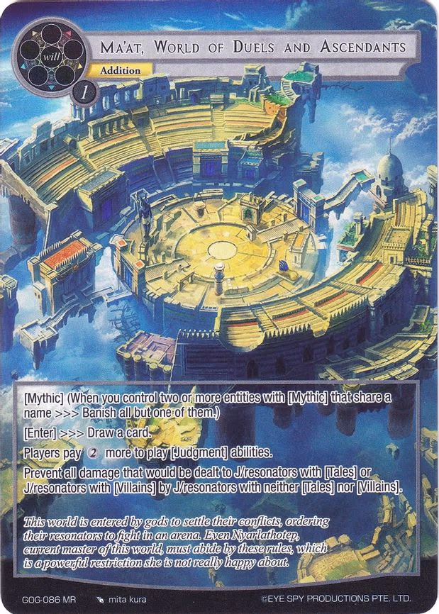 Ma'at, World of Duels and Ascendants - Marvel Rare (GOG-086)