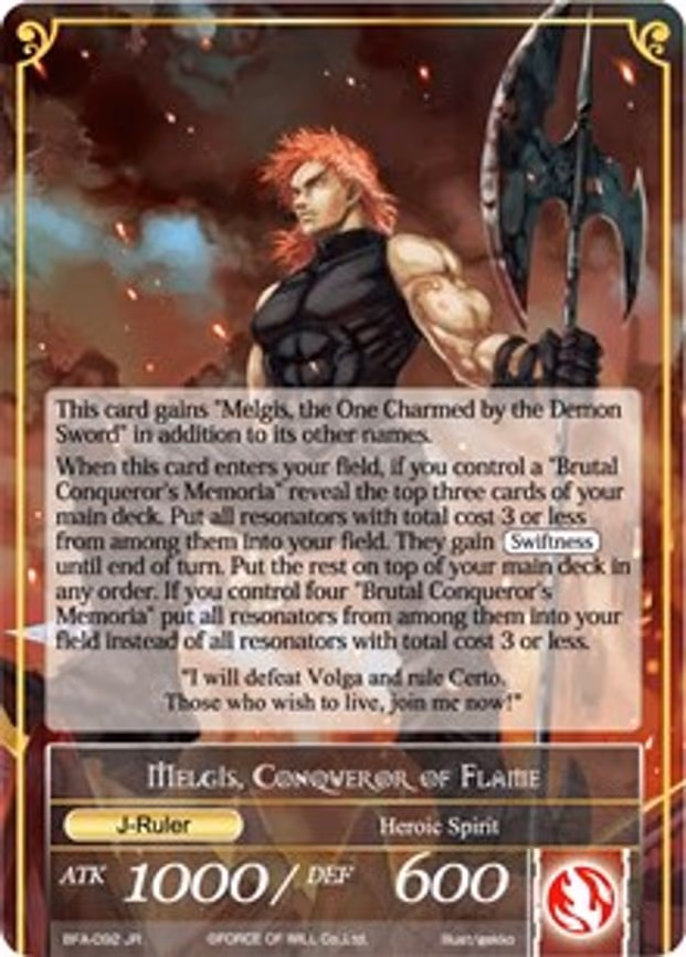 Memoria of the Seven Lands // Melgis, Conqueror of Flame - Rare (BFA-092/JR)