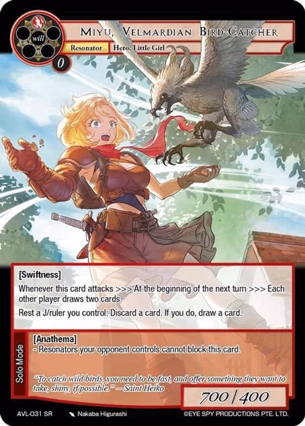 Miyu, Velmardian Bird-Catcher