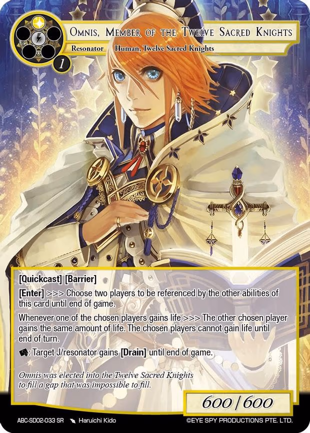 Omnis, Member Of The Twelve Sacred Knights - Super Rare (ABC-SD02-033 SR)
