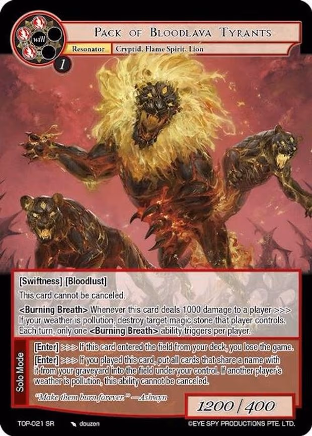 Pack of Bloodlava Tyrants - Super Rare (TOP-021 SR)