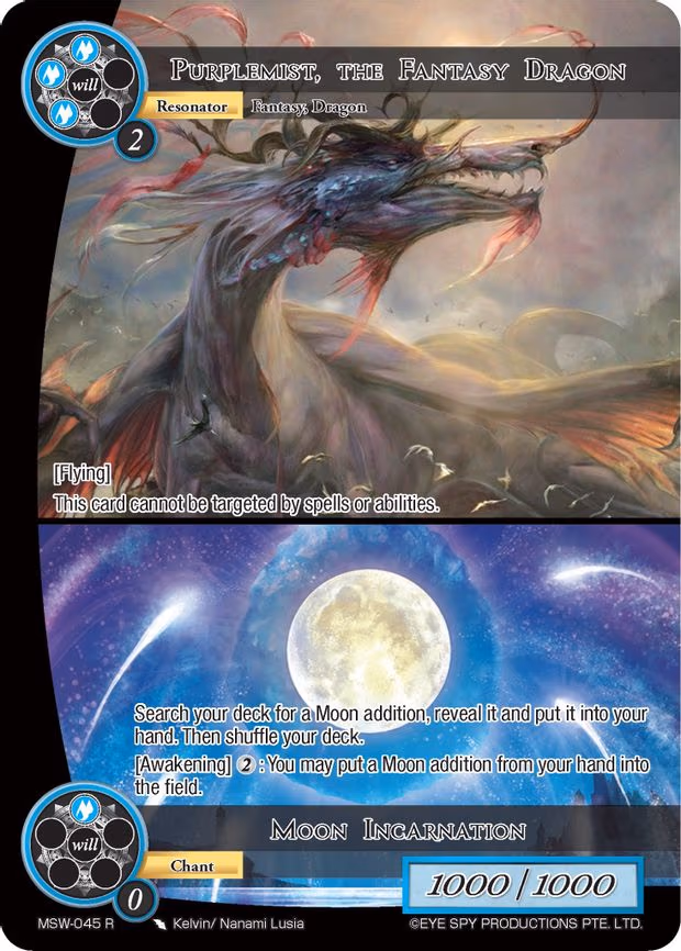 Purplemist, the Fantasy Dragon // Moon Incarnation - Rare (MSW-045)