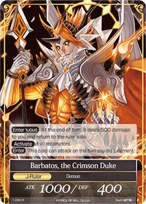 Raging Flame Kabuki // Barbatos, the Crimson Duke - Rare (1-050/J)