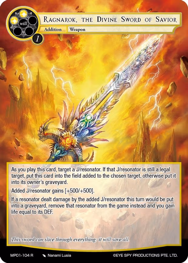 Ragnarok, the Divine Sword of Savior - Rare (MP01-104 R)