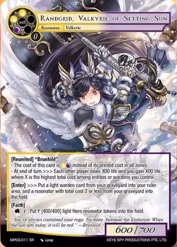 Randgrid, Valkyrie of Setting Sun