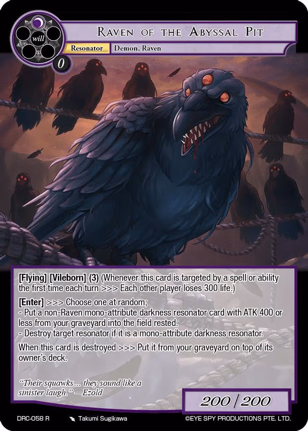 Raven of the Abyssal Pit - Rare (DRC-058 R)