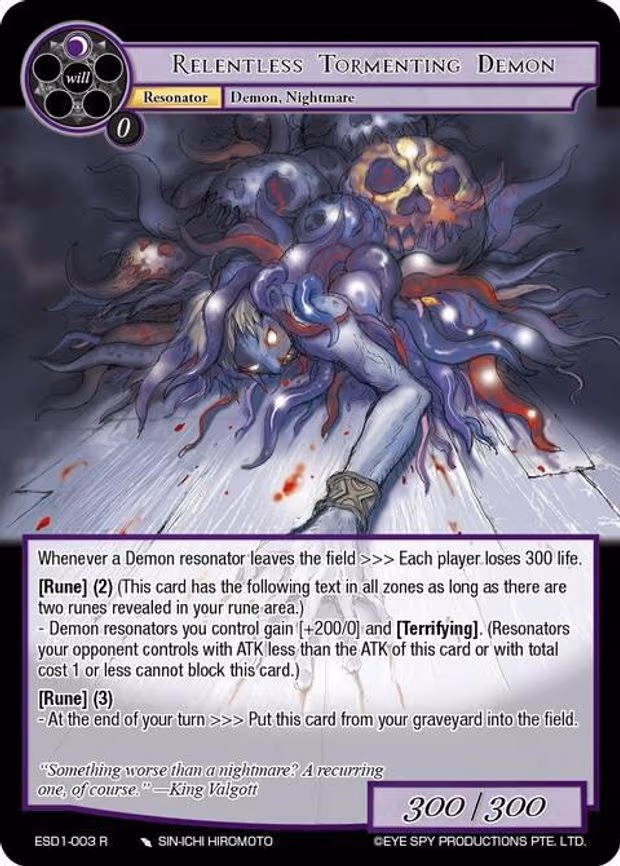 Relentless Tormenting Demon - Rare (ESD1-003 R)