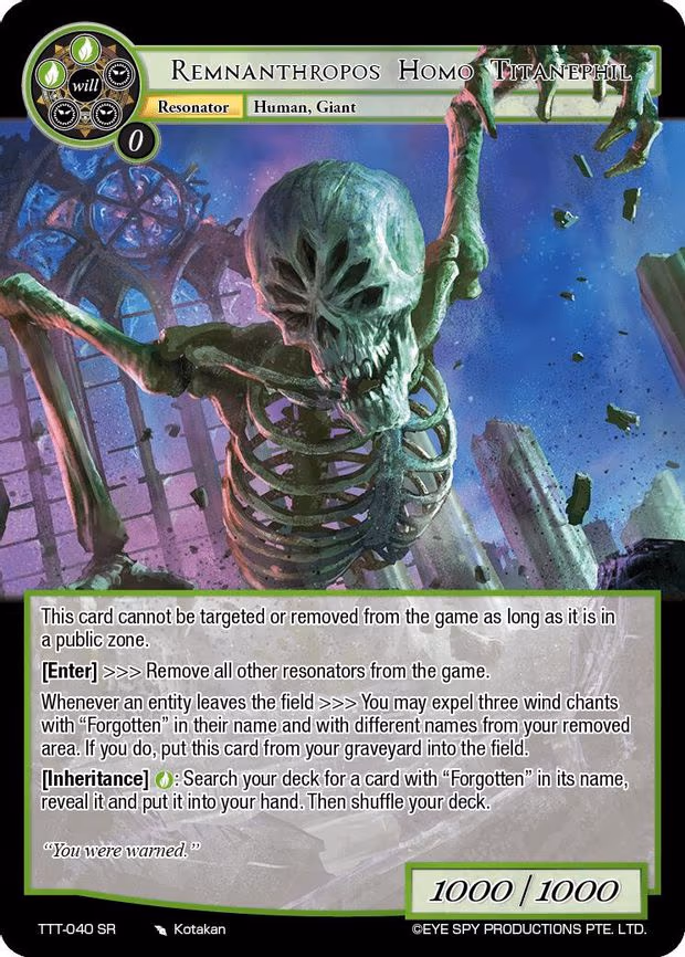 Remnanthropos Homo Titanephil - Super Rare (TTT-040 SR)