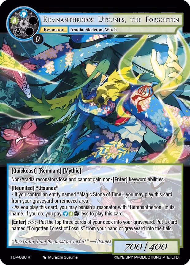 Remnanthropos Utsunes, the Forgotten - Rare (TOP-086 R)
