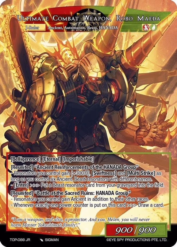 Robo Maeda, HANADA Group's Undercover Boss // Ultimate Combat Weapon, Robo Maeda - Ruler Rare (TOP-088 JR)