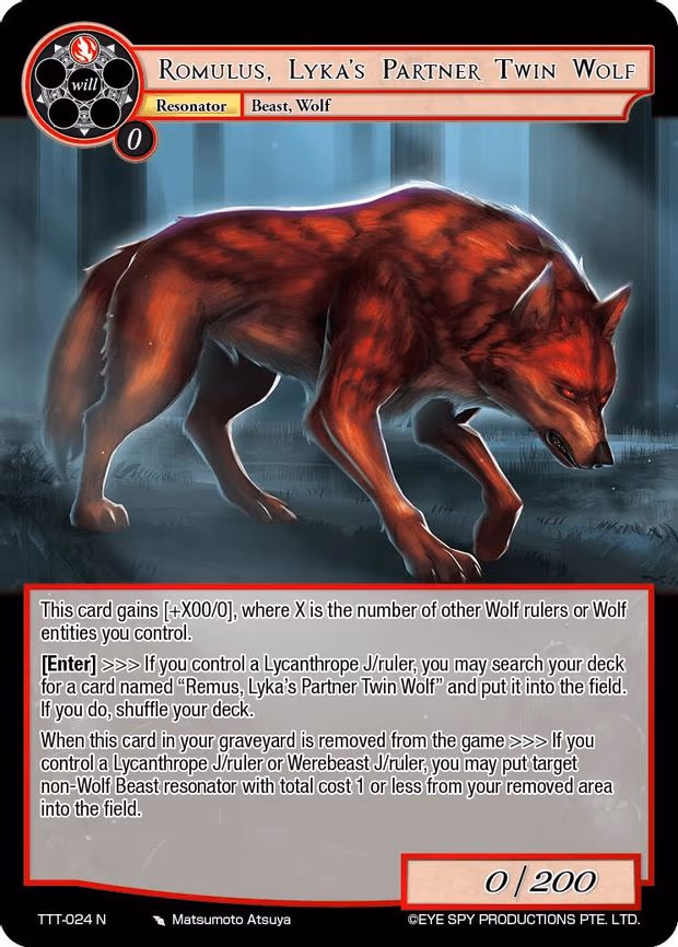 Romulus, Lyka's Partner Twin Wolf - Normal (TTT-024 N)