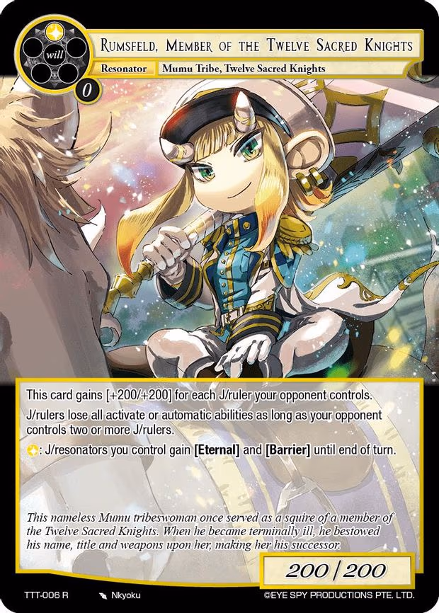 Rumsfeld, Member of the Twelve Sacred Knights - Rare (TTT-006 R)