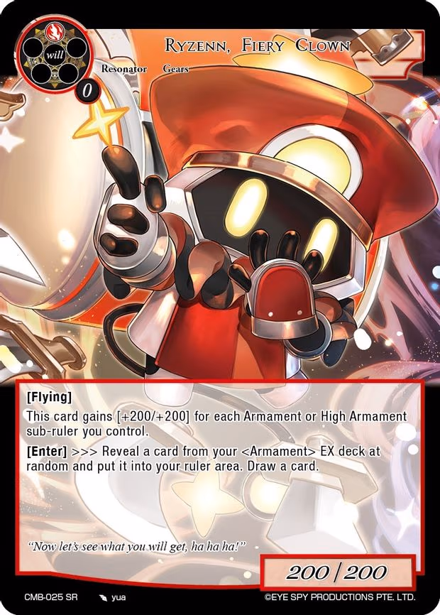 Ryzenn, Fiery Clown - Super Rare (CMB-025 SR)