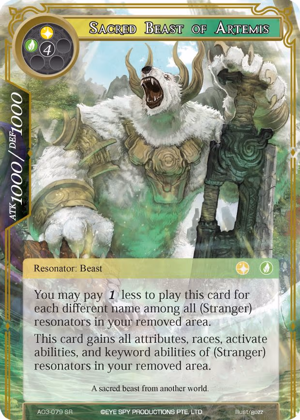 Sacred Beast of Artemis - Super Rare (AO3-079)