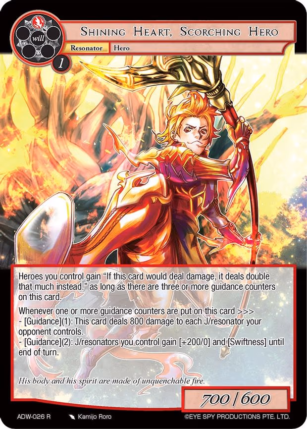 Shining Heart, Scorching Hero - Rare (ADW-026)