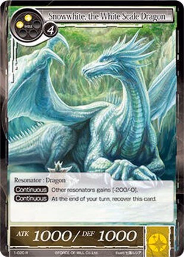 Snowwhite, the White Scale Dragon - Rare (1-020)