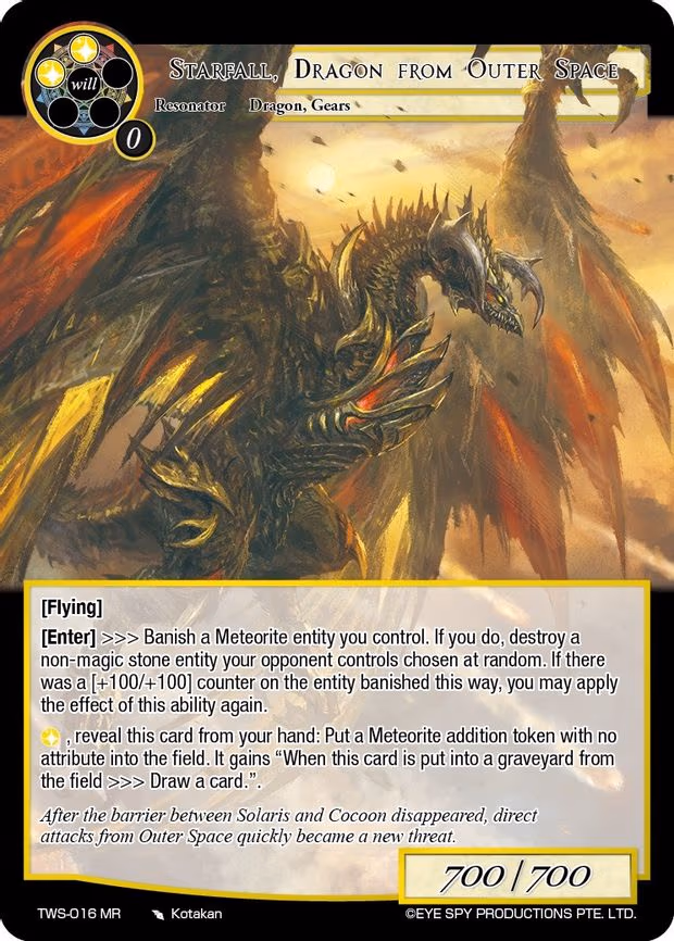 Starfall, Dragon from Outer Space - Marvel Rare (TWS-016 MR)