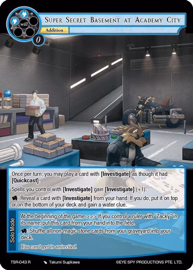 Super Secret Basement At Academy City - Rare (TSR-043 R)