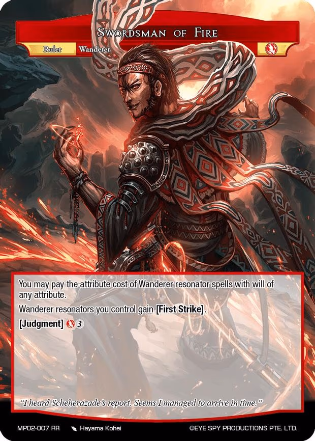 Swordsman of Fire // Dimension Brigade's Leader, Adelbert - Ruler Rare (MP02-007 JR)