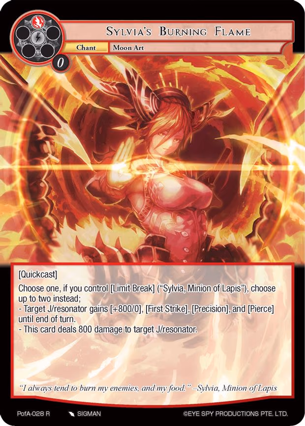 Sylvia's Burning Flame - Rare (PofA-028)